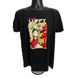 Monkey D. Luffy One Piece Anime Graphic T-Shirt – Black (Size L)